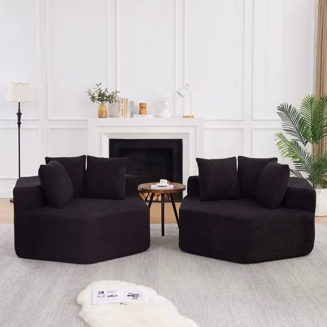 Poltrona singola esagonale ¨C Minimal ¨C tessuto chenille design modulare