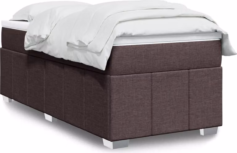 Maison Exclusive - Letto boxspring con materasso marrone scuro 90x200 cm tessuto