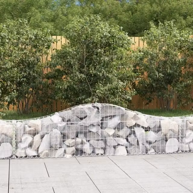 Cesti Gabbioni ad Arco 11 pz 200x30x40/60 cm Ferro Zincato 3145376
