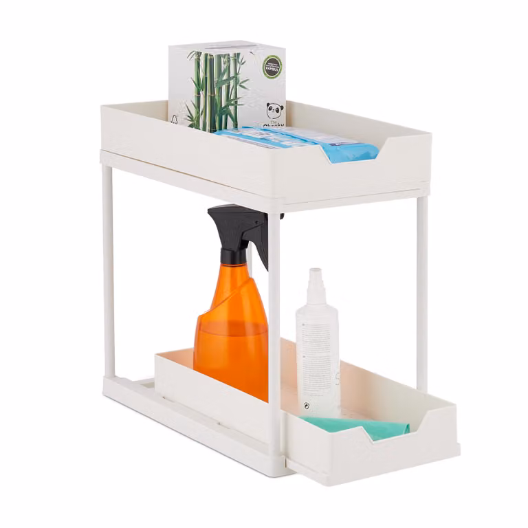 relaxdays Mensola sotto lavabo con 2 ripiani