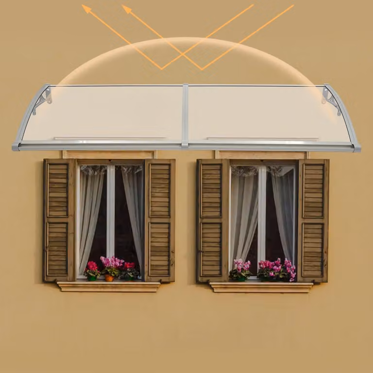 Copertura trasparente a forma di arco - Tenda da sole - Copertura per tetto - Tenda per terrazza - Protezione per balcone