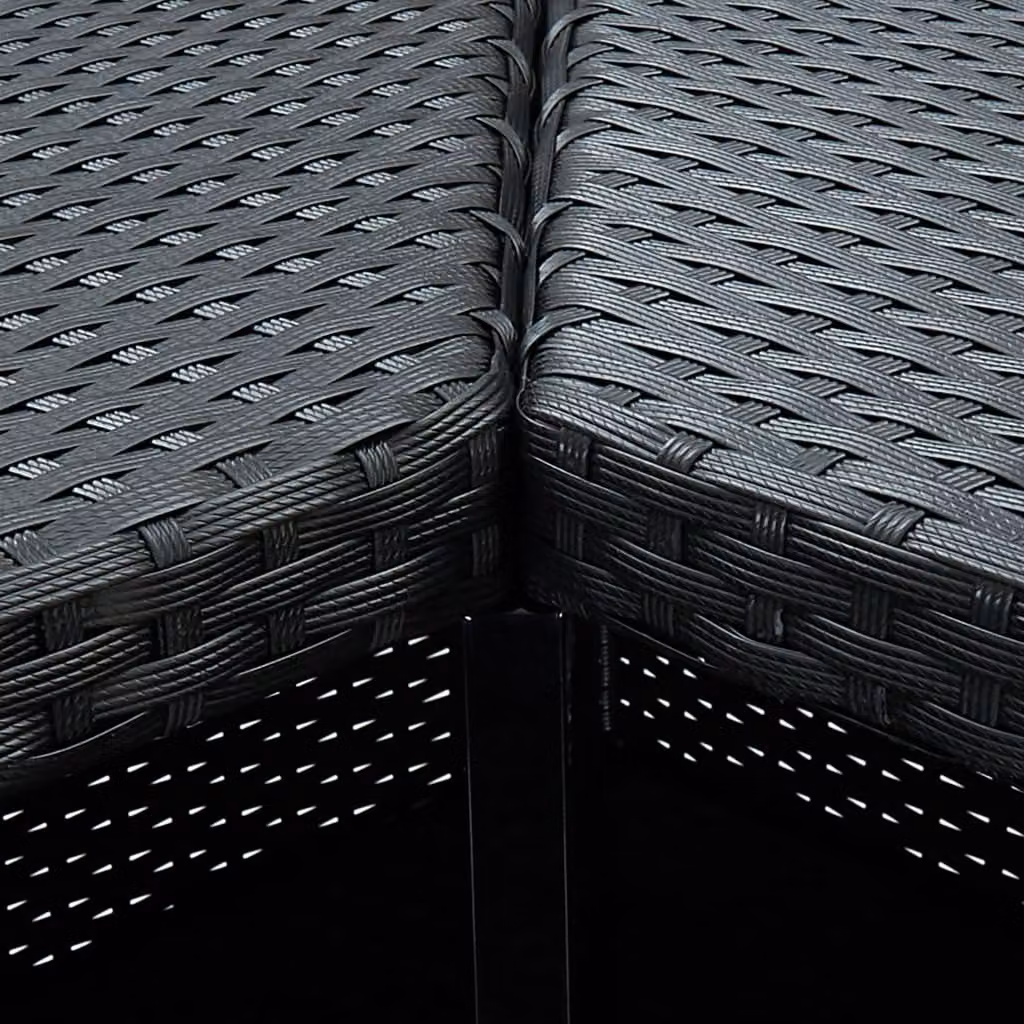 set bar da giardino 16 pezzi con cuscini in poly rattan nero