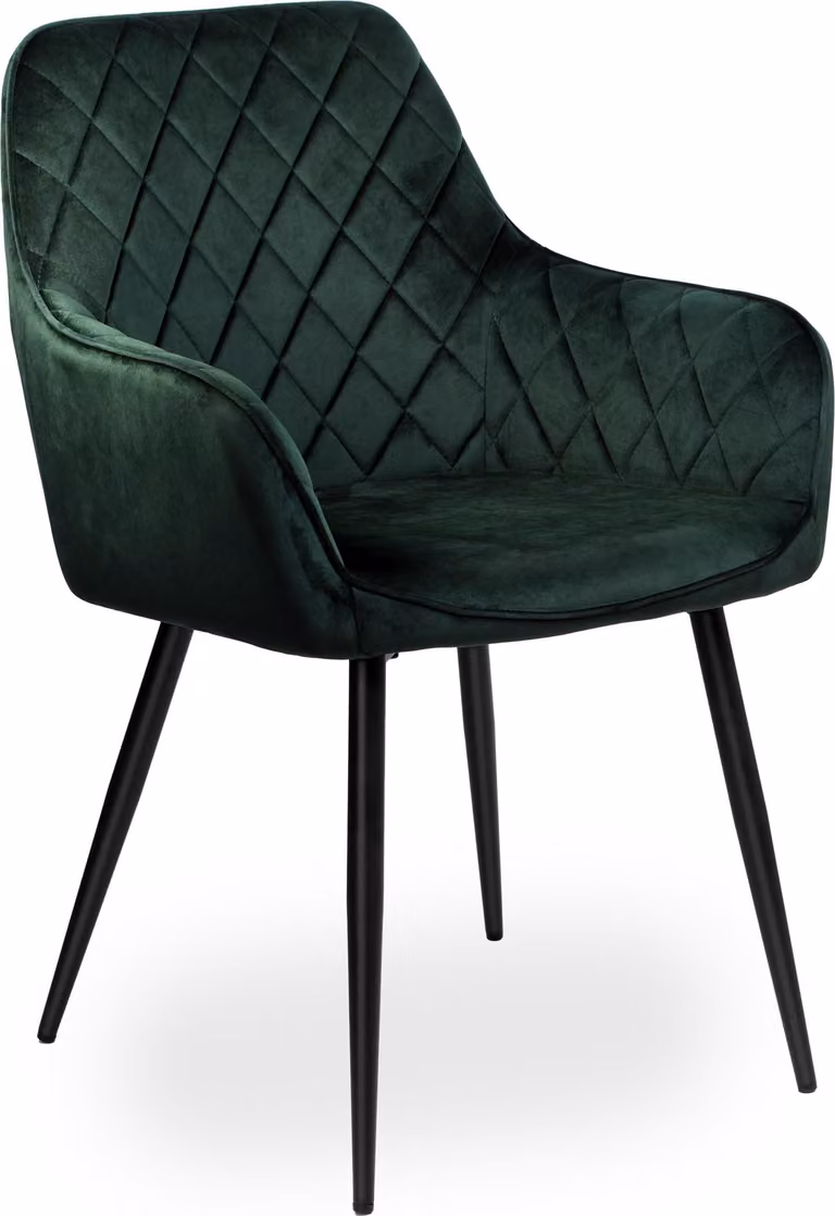 Sedia HAVANA VELVET Sedia imbottita in velluto verde scuro