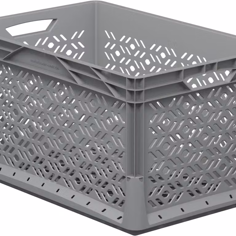 Eurobox 60x40x32 cm, grigio, forato, 62 l