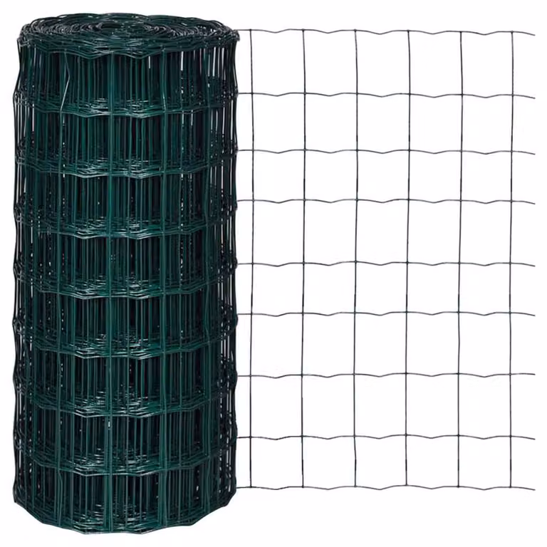 Recinzione Europea vidaXL in Acciaio Rivestito in PVC, Verde, L: 10 m, H: 0,8 m