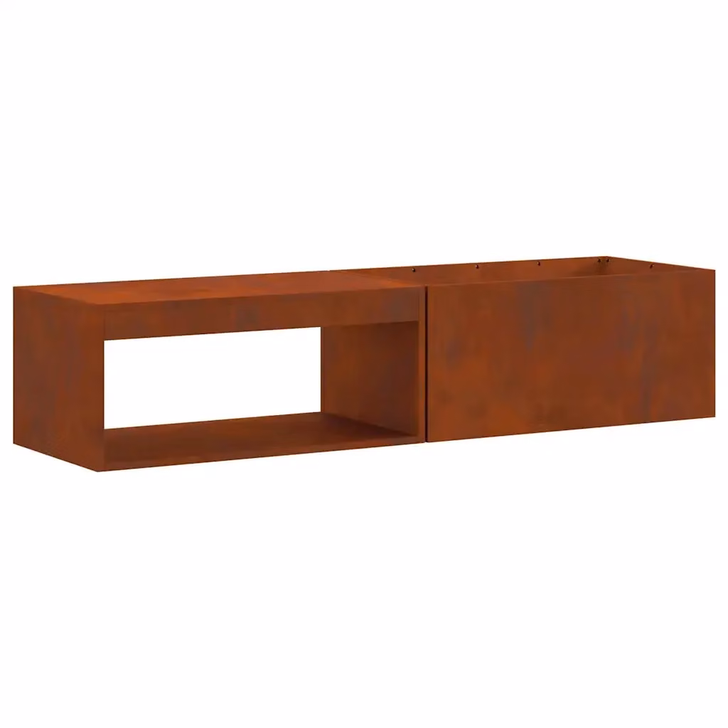 Focolare a legna vidaXL in acciaio marrone L: 160 cm, P: 45 cm, H: 35 cm – 2