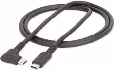 Cavo USB C Startech.Com da 100W con connettore angolato, colore nero, lunghezza 1m, modello RUSB31CC1MBR