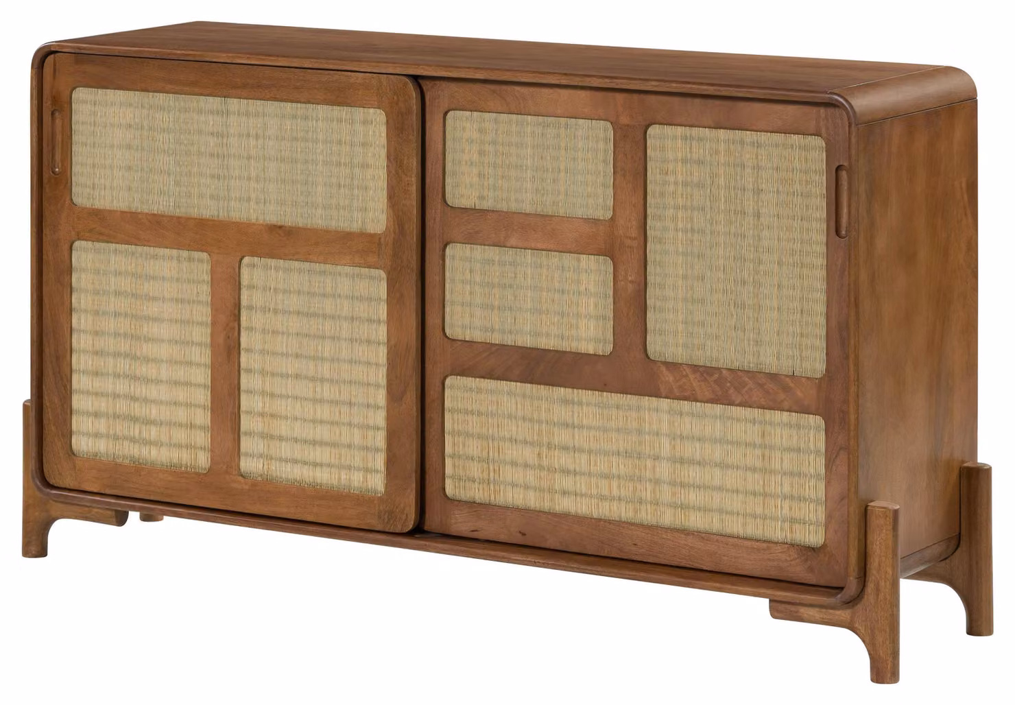 MASSIVMOEBEL24 | Credenza in legno di Mango - alga marina 150x40x80 laccato marrone chiaro MIZUMI #100