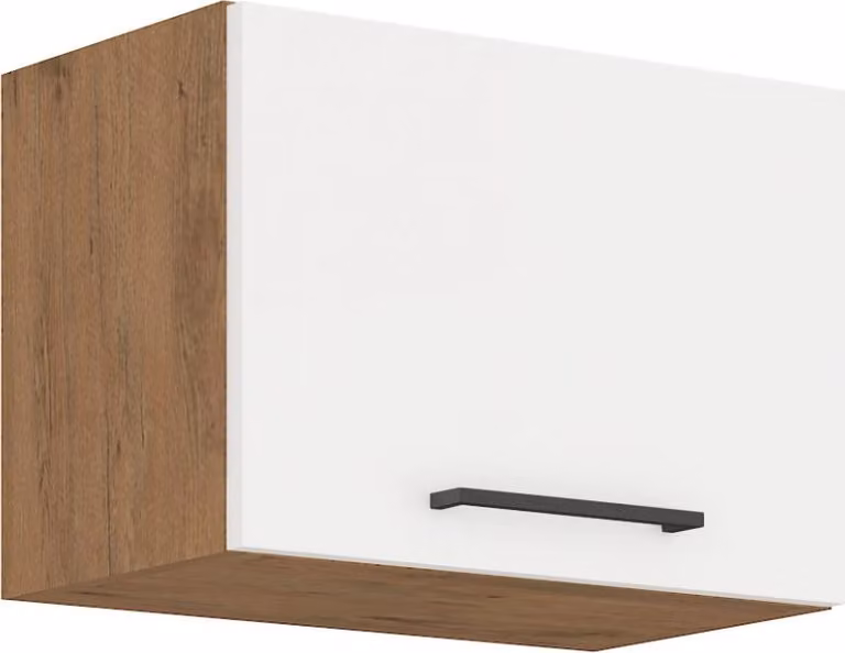 Armadietto per cappa aspirante VANYA - larghezza 50 cm, bianco / rovere lancelot