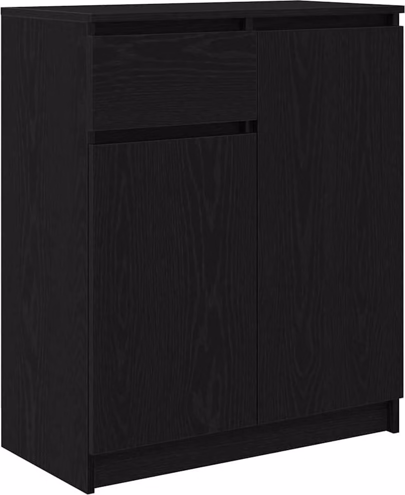 Credenza con Cassetto Rovere Nero 71x35x84 cm Legno Multistrato