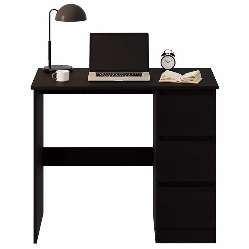 SCRIVANIA PER COMPUTER NERA LOFT CON CASSETTI – MODERNA PER GIOVANI 90 cm
