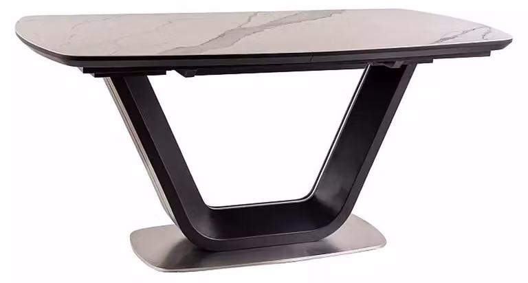 FURNLUX Tavolo da pranzo Anna, bianco e nero, 160 cm / Colore principale: / Dimensioni: