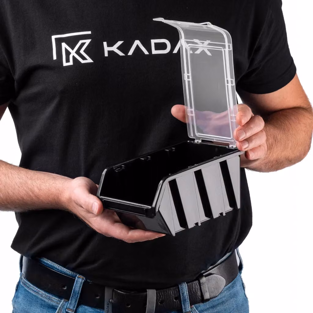 Vassoio organizer in plastica KADAX per officina, nero e trasparente, L: 19,5 cm, P: 12,0 cm, H: 9,0 cm – 2