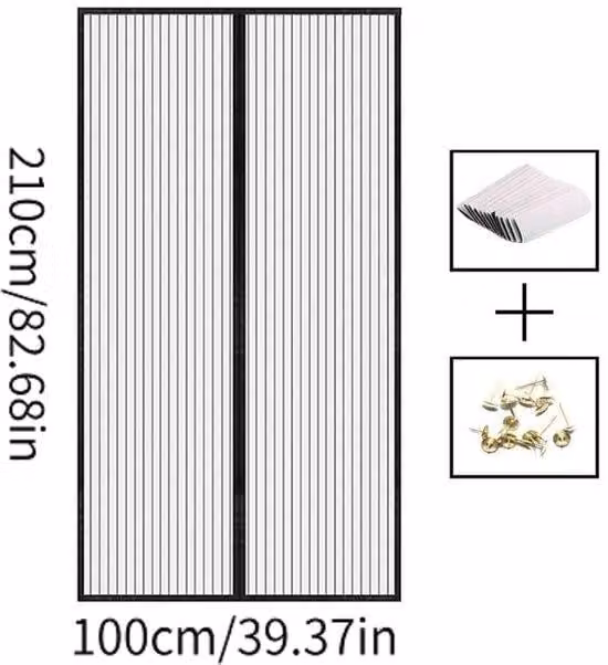 Zanzariere magnetiche, 100x210 cm - confezione da 2