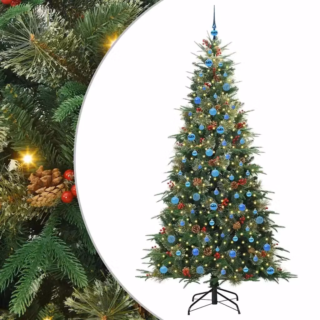 Albero di Natale artificiale verde con luci LED warm white vidaXL Altezza: 240 cm – 2