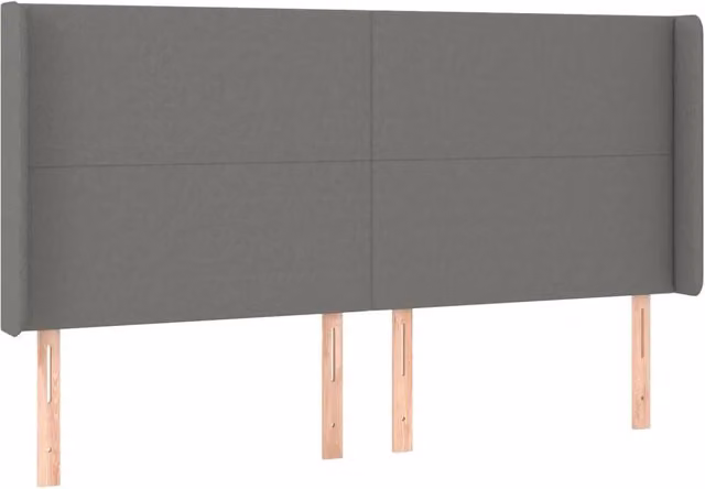 Testiera ad orecchio in tessuto grigio scuro L: 203 cm, P: 16 cm, H: 118/128 cm – 1