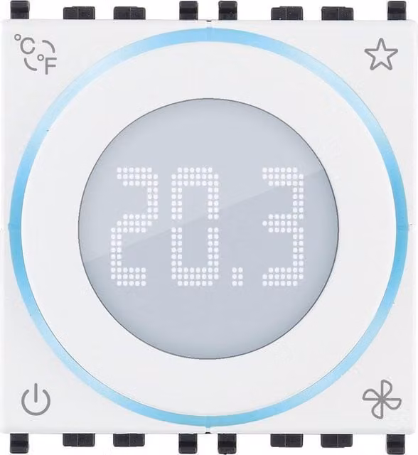 Termostato intelligente Vimar IoT2M a incasso con controllo via app e voce, bianco