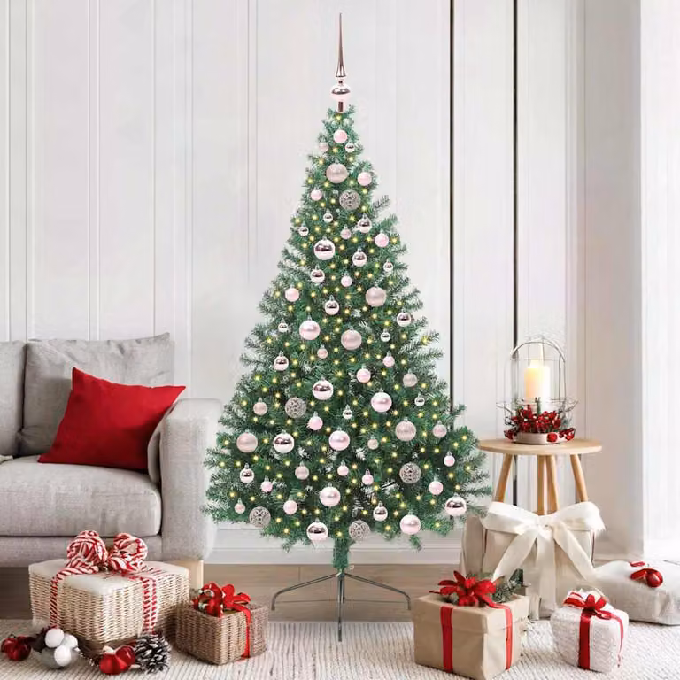 Maison Exclusive - Albero di Natale artificiale preilluminato verde 180 cm PVC