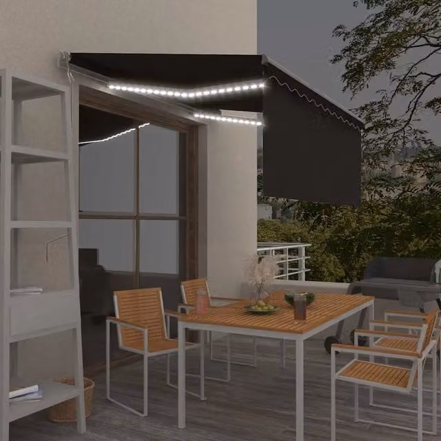 Tenda da Sole Automatica LED Sensore Vento 3,5x2,5 m Antracite 3069414