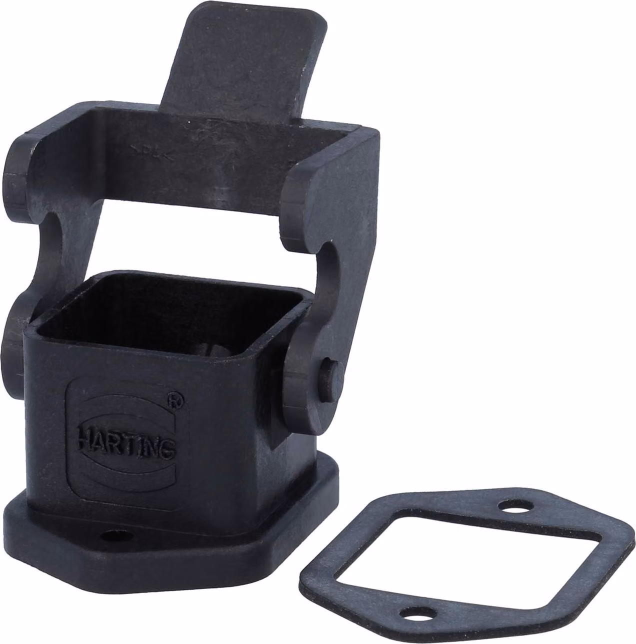 HARTING Han 3A, alloggiamento di montaggio rettangolare con 1 staffa, 1 staffa di bloccaggio in plastica - 1 pezzo