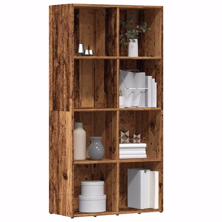 Libreria a parete vidaXL in legno marrone classico con pannello posteriore L: 66 cm, P: 30 cm, H: 130 cm
