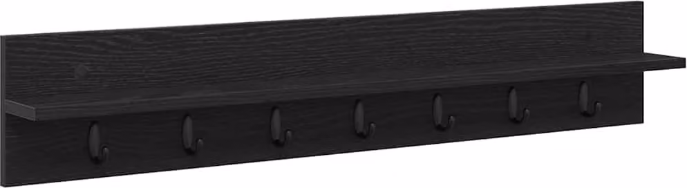 Appendiabiti a muro Rovere Nero 100 x 10,5 x 18 cm