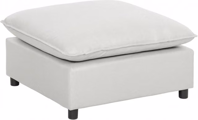 Pouf Poggiapiedi Quadrato da Salotto 75x75x40 cm, Ottomana Imbottita con Piedini Grigio, Moderno e Pratico per Soggiorno
