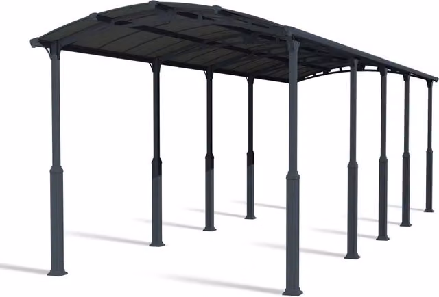 Carport Palram Canopia Alpine in alluminio e policarbonato colore antracite L: 11 m, P: 3,6 m, H: 3,52 m