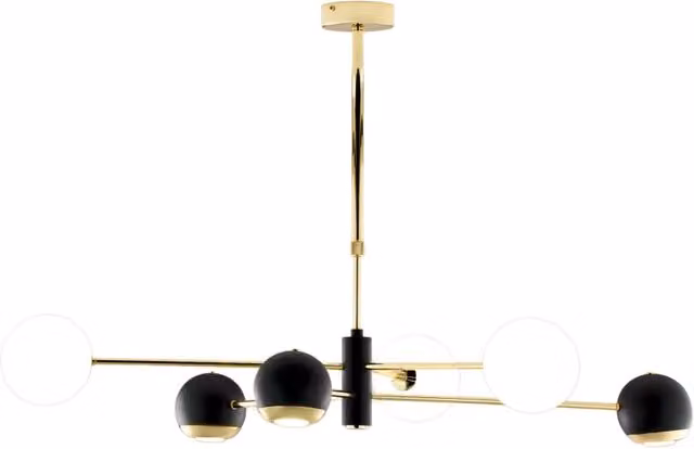 Lampada a sospensione MOKA oro/nero 6 luci G9+GU10 Jupiter