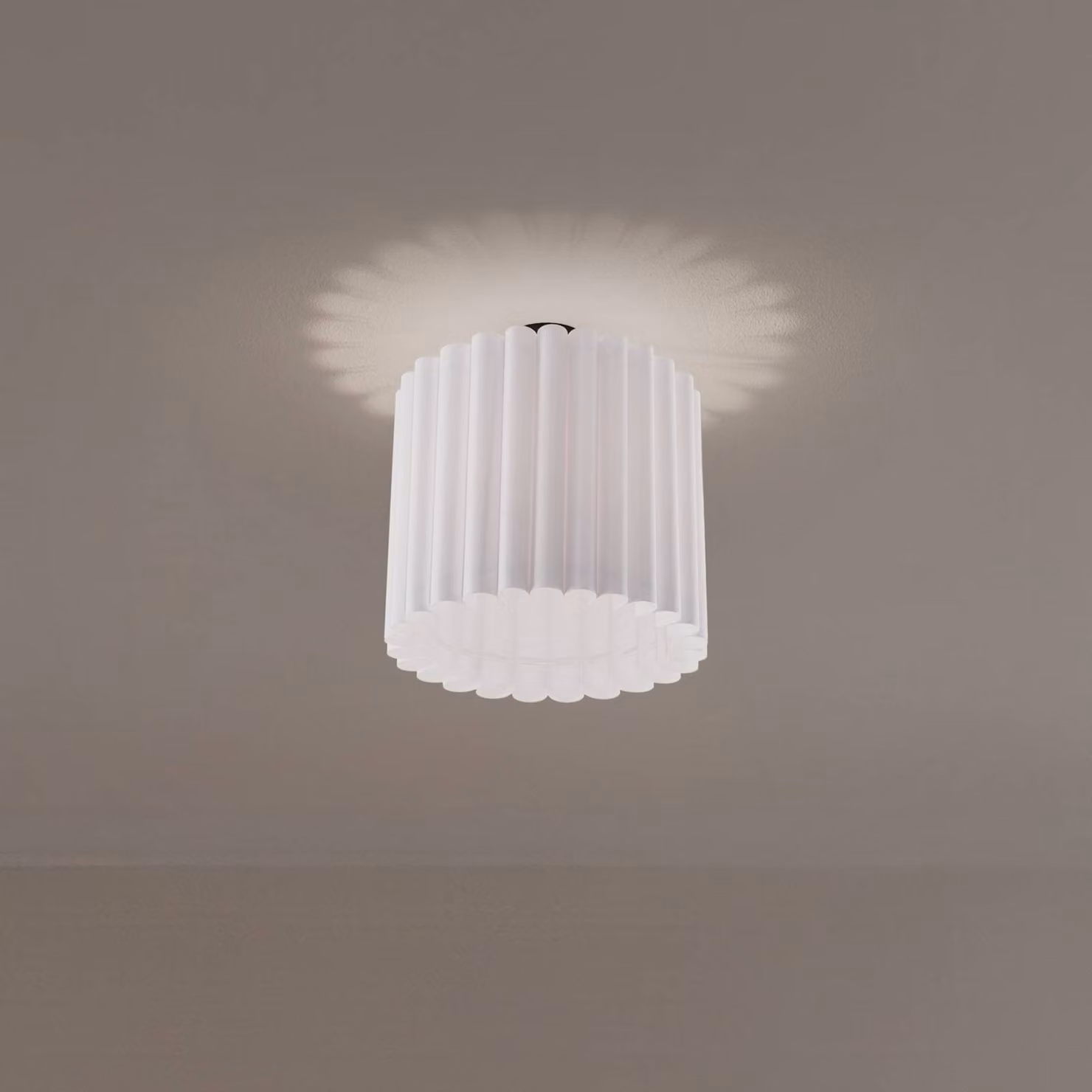 Plafoniera soffitto Aria Duolla, dimmerabile, Bianco / Opale, Soggiorno / Sala da pranzo, Tessuto / Stoffa / Seta, Plafoniera