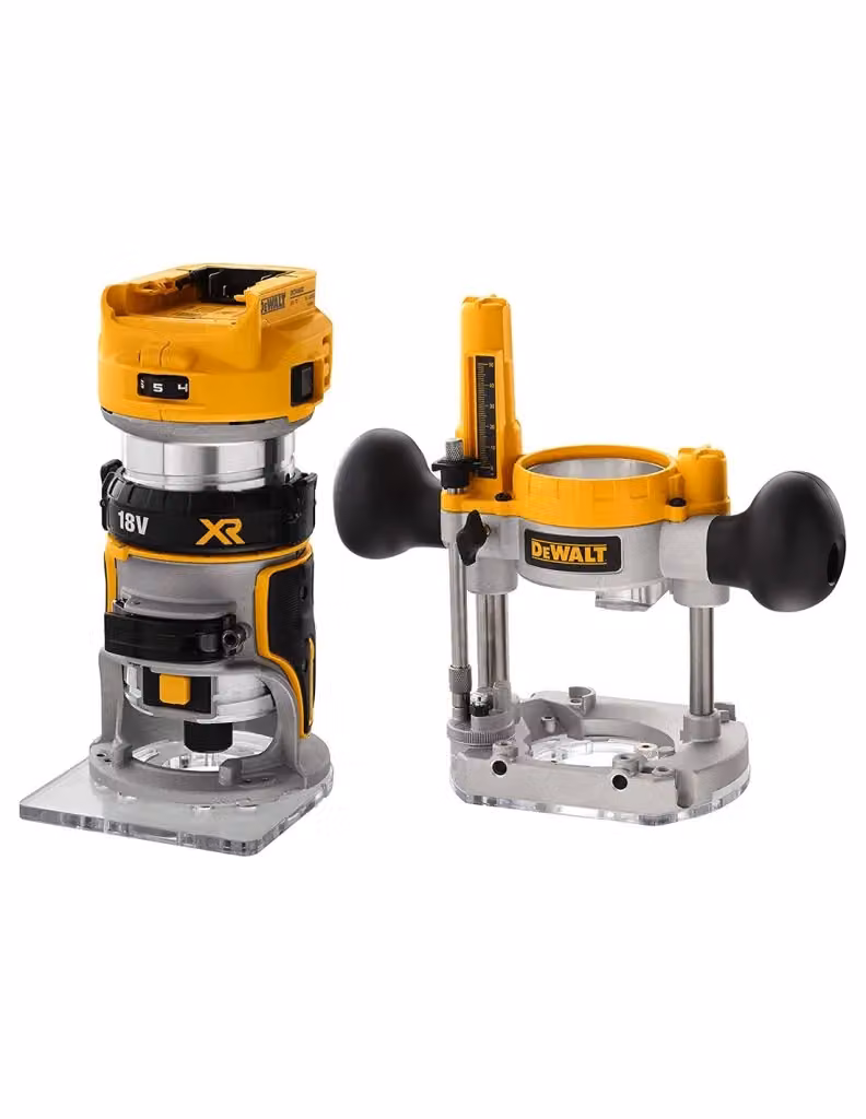 Fresatrice da banco DeWalt DCW604P2T gialla con 2 batterie da 5,0 Ah e caricabatterie DCB115 nel sistema TSTAK VI – 2