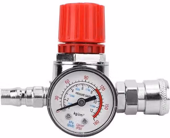 Valvola regolatrice di pressione dell'aria, 0,8 MPa - Interruttore di pressione dell'aria - Compressore - Connettori maschio/femmina - Corpo in metallo - Elevata precisione