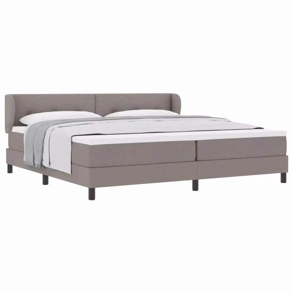 Letto a molle con testiera Talpa vidaXL in tessuto grigio L/P/H: 200 x 200 x 28 cm – 2