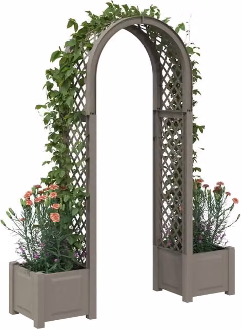 Arco di Rose con Vaso Grigio 168,5 x 43 x 207 cm PP CFW8325280