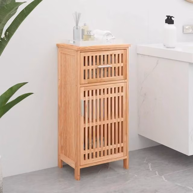 Armadietto da bagno sospeso vidaXL in legno di noce oliato L/P/H: 42 x 29 x 82 cm – 1