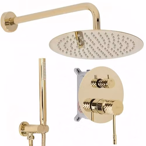 Rea - Set Doccia Da Incasso D'Oro Lungo, + Box, 25X36X16cm
