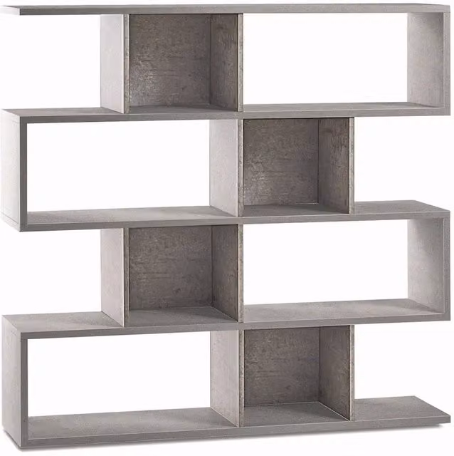 Libreria modulare 4 piani 150x37x144H cm in kit colore Cemento