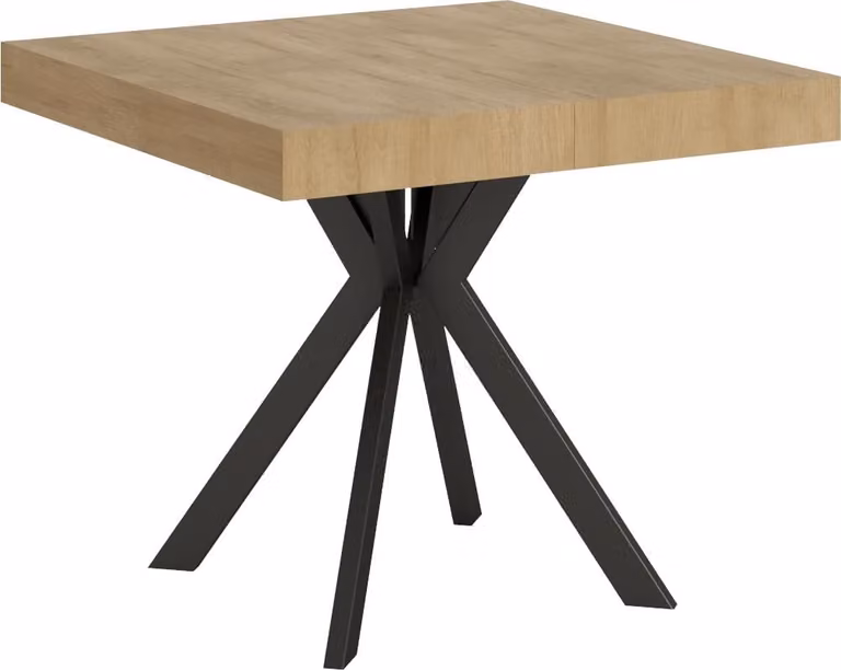 ITYHOME - Tavolo allungabile 90/194x90 cm Dolcezza quercia natura gambe antracite