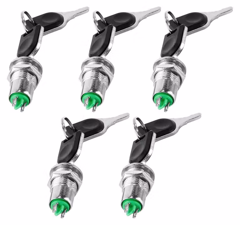 5 interruttori a chiave elettrici con accensione/spegnimento e relative chiavi