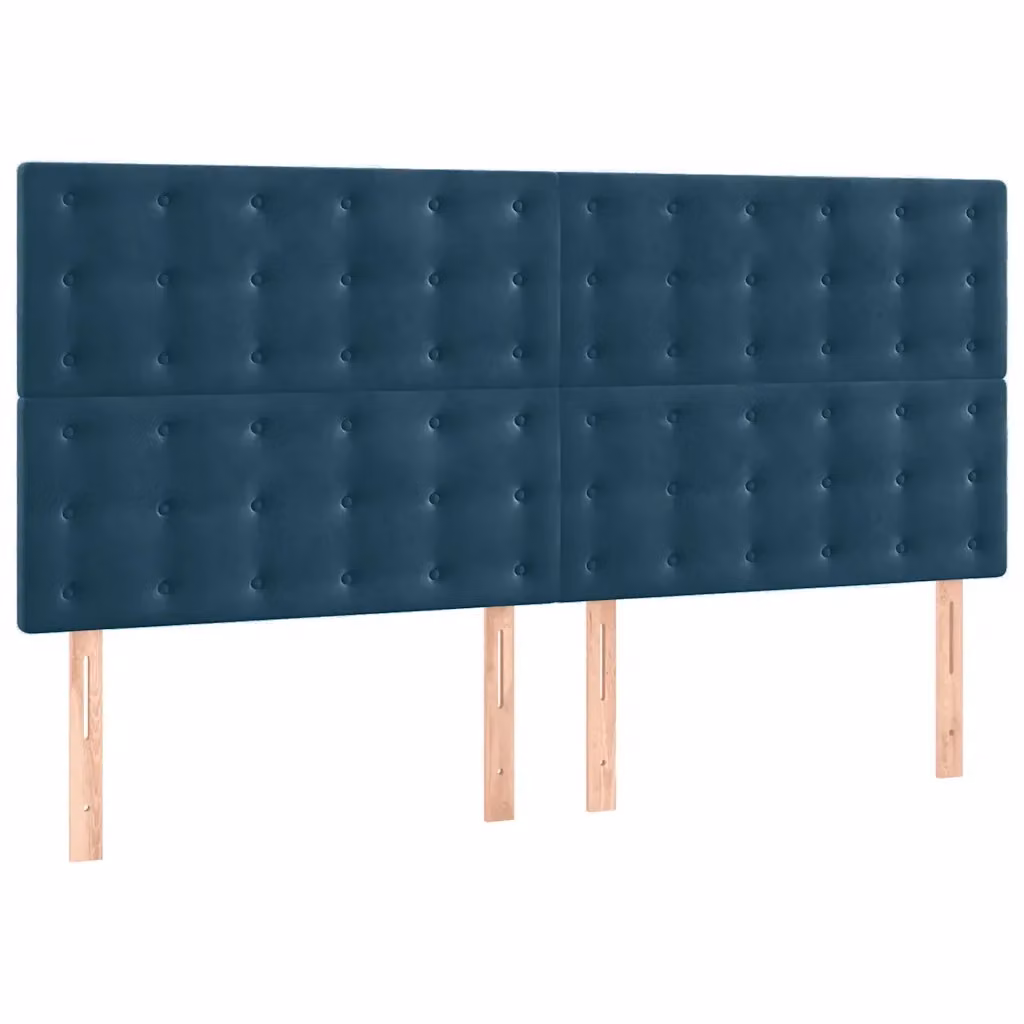 Testiera decorativa in velluto blu scuro Design Mania L: 200 cm, P: 5 cm, H: 118/128 cm – 2