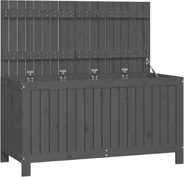 Contenitore da giardino in legno massello di pino grigio DESIGN IN L: 121 cm, P: 55 cm, H: 64 cm CFW1585475