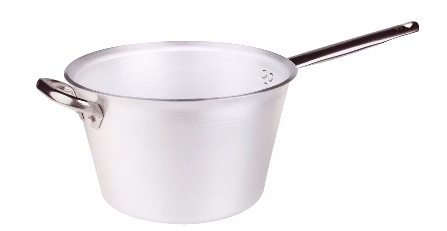 Paiolo per polenta con manico e maniglia in alluminio 5mm, diam.30cm