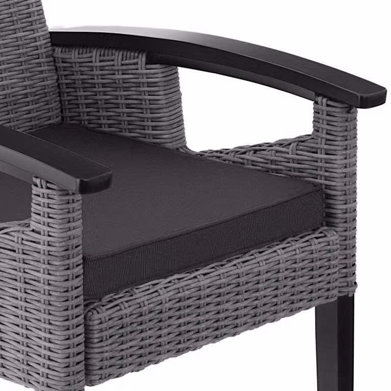 Sedia in rattan Rosarno TecTake GmbH grigio per giardino e balcone