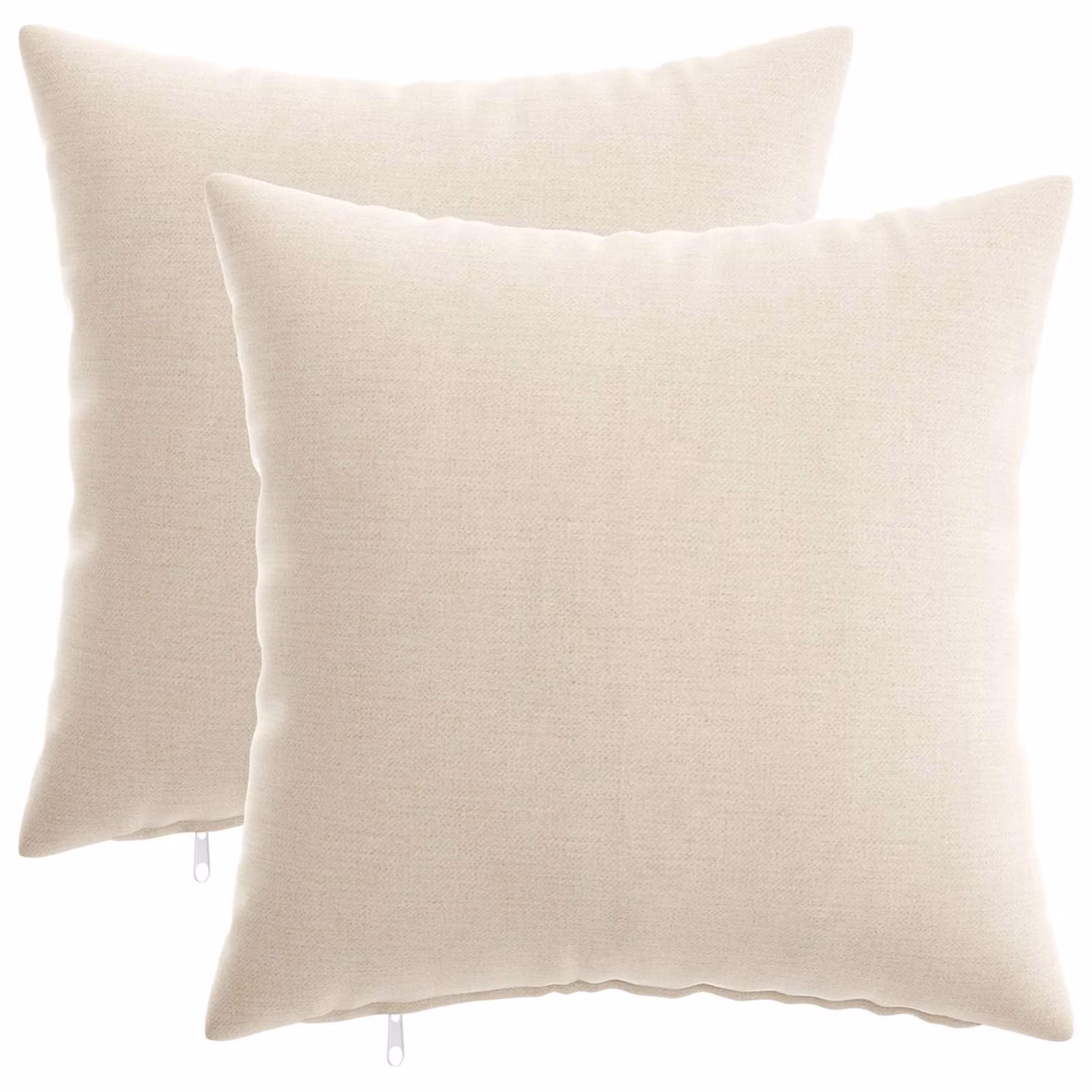 Set di 2 federe vidaXL HEERLEN in tessuto chenille beige, L 40 cm x P 40 cm