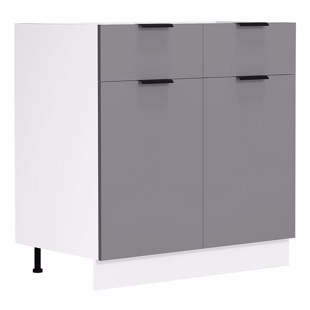 Armadio da cucina | Dimensioni ca. H. 82 x W. 80 x. T. 46 cm | Armadio con due ante e due cassetti | Mobili da cucina – Fasola