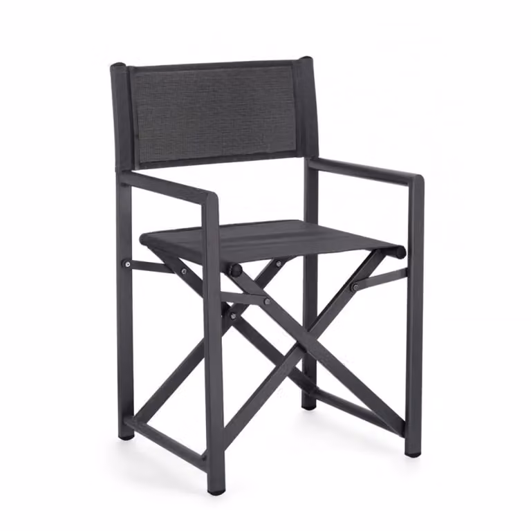 Set di sedie TAYLOR in alluminio antracite e textilene antracite, pieghevoli