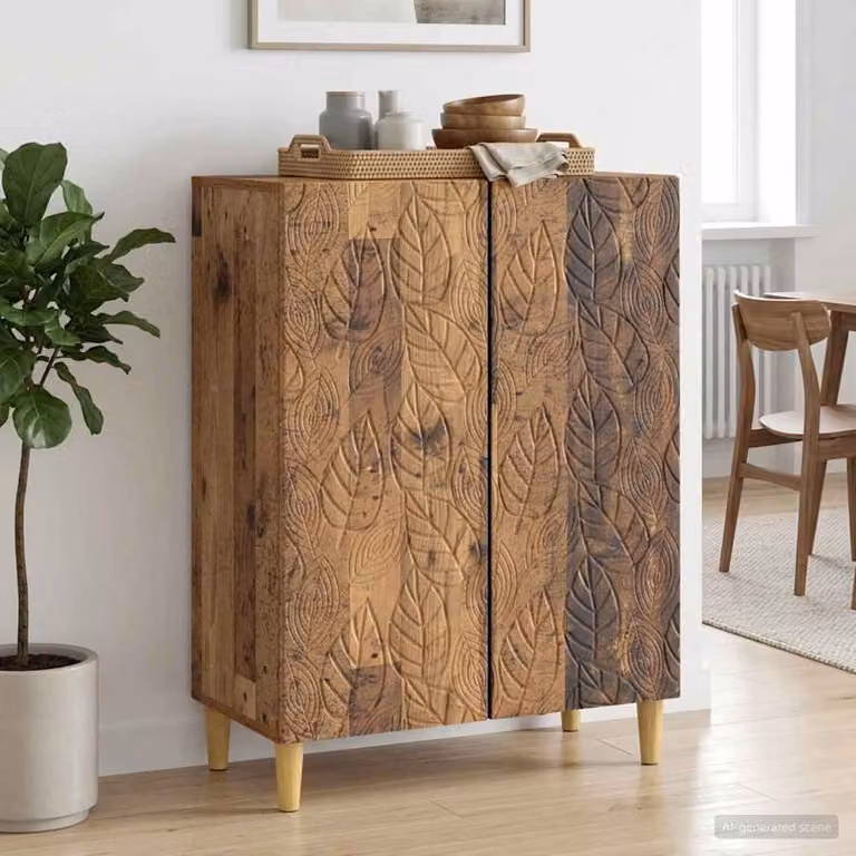 Credenza moderna vidaXL in legno ingegnerizzato color marrone L: 66 cm, P: 34,5 cm, H: 90 cm