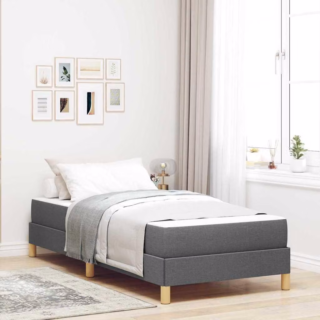 Maison Exclusive - Letto boxspring con materasso grigio scuro 80 x 200 cm tessuto