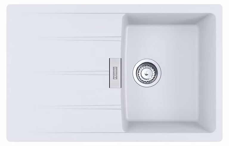 FRANKE CENTRO CNG 611-78 lavello in GLACIER con manopola eccentrica in acciaio inox / dimensioni del foro 760 x 480 mm R15 / lavello in granito