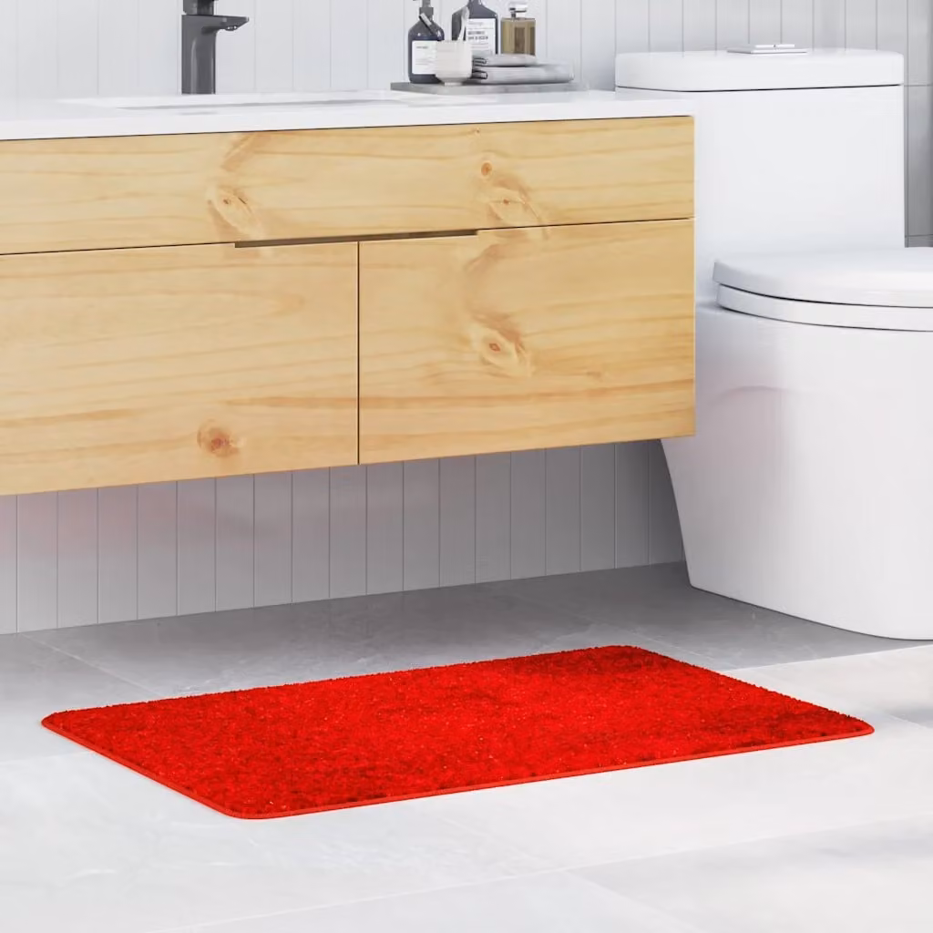 Tappetino da bagno antiscivolo vidaXL Rosso, L: 60 cm, P: 90 cm